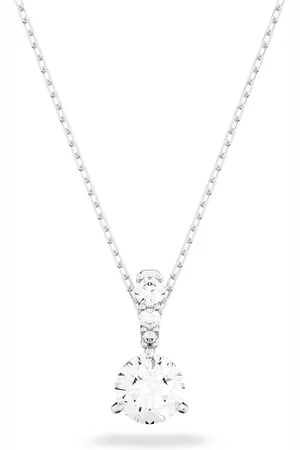 Swarovski Pendente Solitaire, Taglio Round, , Placcato rodio