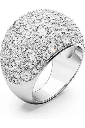 Swarovski Anello cocktail Luna, Luna, , Placcato rodio