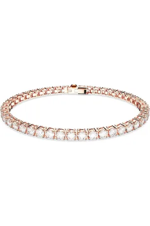 Swarovski Braccialetto Matrix Tennis, Taglio Round, , Placcato color oro rosa