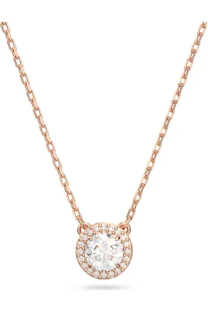 Swarovski Pendente Una, Taglio tondo, Pavé, , Placcato color oro rosa