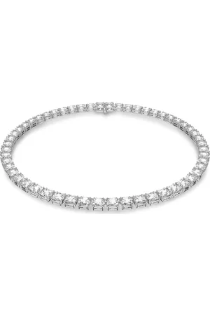 Swarovski Collana Matrix, Taglio squadrato, Bianca, Placcato rodio