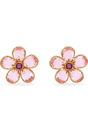 Swarovski Orecchini a lobo Florere, Fiore, , Placcato color oro