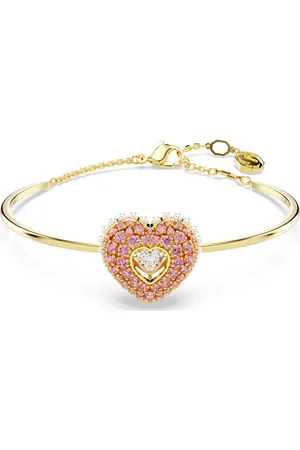 Swarovski Bracciale rigido Idyllia, Cuore, , Placcato color oro