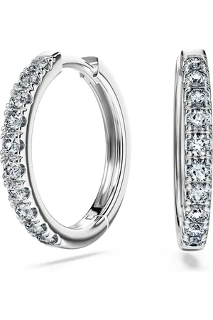 Swarovski Orecchini a cerchio Eternity, Diamanti creati in laboratorio 0,5 ct tw, Forma rotonda, Argento sterling