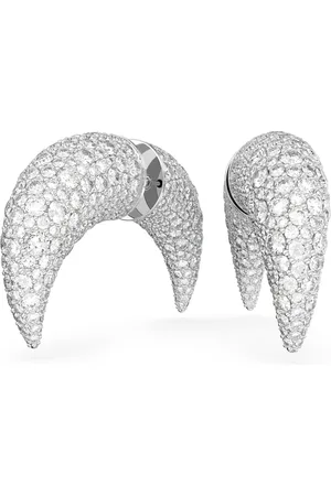 Swarovski Orecchini a lobo Sublima, Luna, Grandi, Bianchi, Placcato rodio