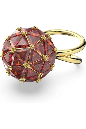 Swarovski Anello cocktail Curiosa, Taglio triangolare, Forma rotonda, , Placcato color oro