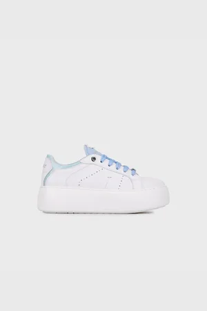 Janet&Janet Sneakers donna in pelle white/celeste j-004 j8