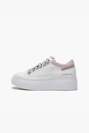 Emanuélle vee Sneakers donna in pelle white pink bice 302 12