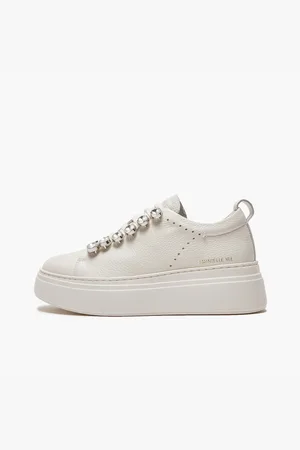 Emanuélle vee Sneakers donna bice in pelle bottolata ivory 302 13
