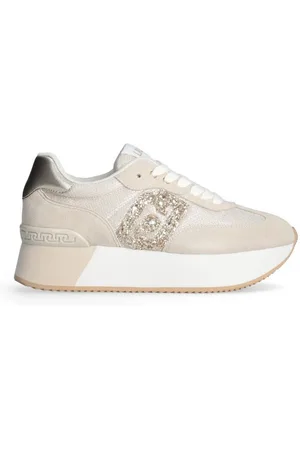 Liu Jo Sneakers dreamy 02 ecru con logo glitter ba5035px618