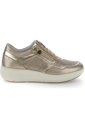 Stonefly Sneakers donna in pelle laminata metal fizz 220776
