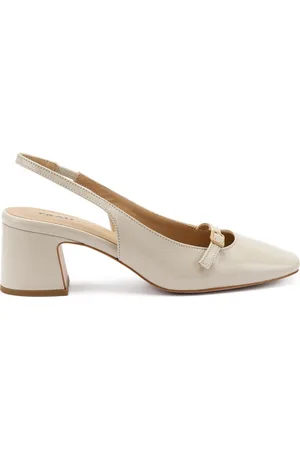 Frau Slingback in vernice ecrù con mini cinturino 79t7