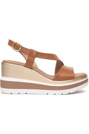 Nero Giardini Sandali donna con zeppa cognac e513520d329