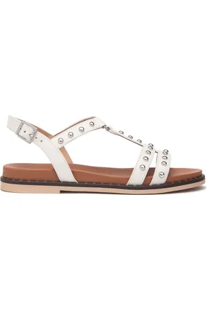Nero Giardini Sandali donna in pelle col. osso con borchie