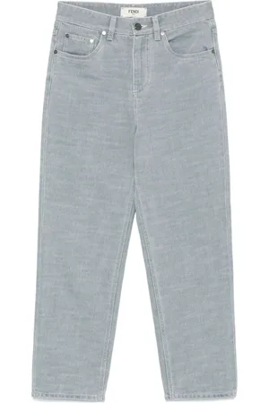 Fendi Jeans Cropped In Cotone