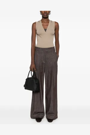 Brunello Cucinelli Top Scollo V In Cotone