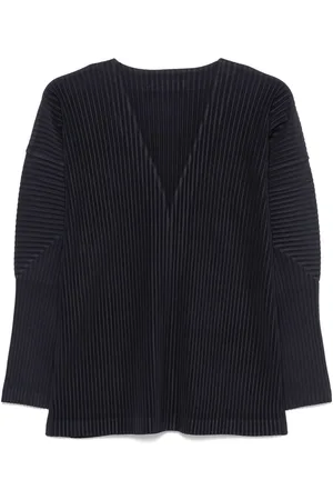 Issey Miyake Cardigan Scollo V Plissé