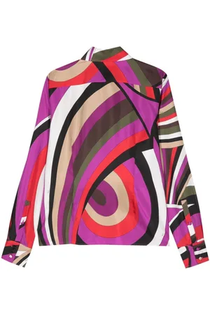 Puccini Camicia In Seta Con Stampa Geometrica