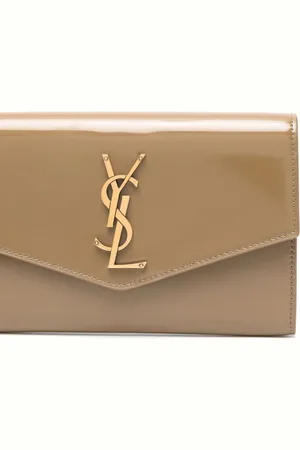 Saint Laurent Portafoglio Con Catena Uptown In Pelle