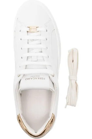 Salvatore Ferragamo Sneaker In Pelle Con Plateau