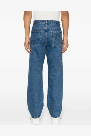 Palm Angels Jeans In Denim Con Monogramma
