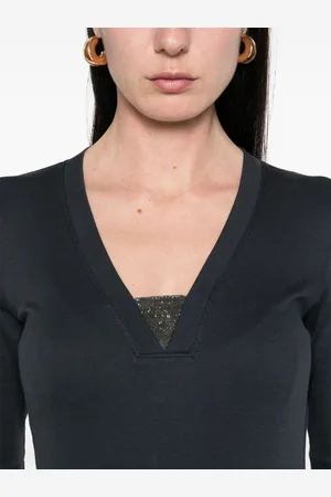 Brunello Cucinelli Top Scollo V In Cotone
