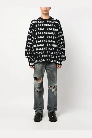 Balenciaga Maglia In Lana Con Logo Allover