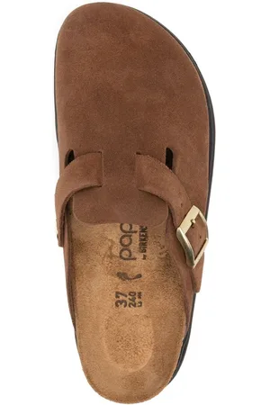 Birkenstock Slipper Boston Chunky In Pelle Scamosciata