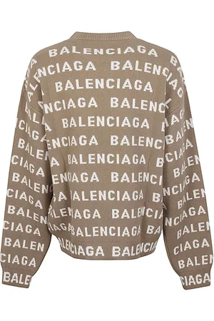 Balenciaga Maglia In Lana Con Logo Allover