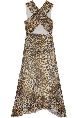 Ganni Abito Midi Leopardato