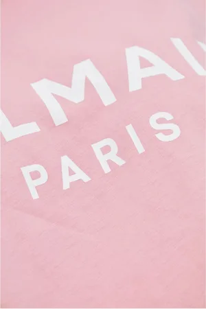 Balmain T-shirt Cropped In Cotone Organico Con Logo
