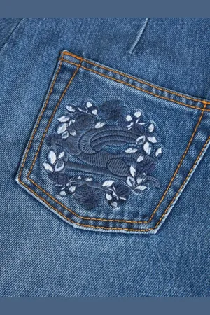 Etro Jeans A Gamba Larga In Denim