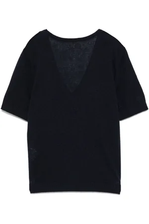 Closed T-shirt Scollo V In Lino Cotone