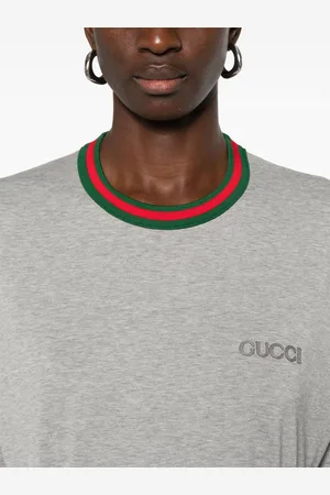 Gucci T-shirt In Cotone Con Dettaglio Web