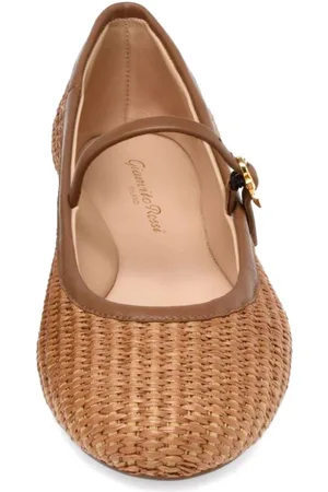 Gianvito Rossi Ballerina Carla In Rafia E Pelle