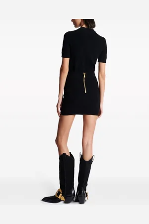 Balmain Minigonna In Maglia Con Bottoni