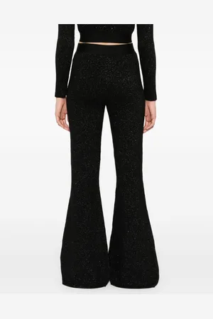 Palm Angels Pantalone A Zampa In Lurex Con Logo
