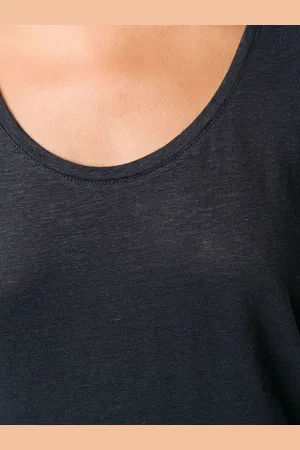 Majestic Top Smanicato In Misto Lino
