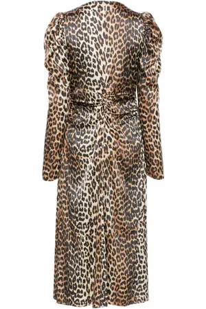 Ganni Abito Midi Leopardato