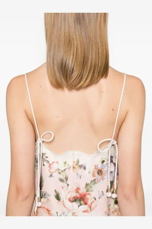 ZIMMERMANN Mini Abito Acacia In Lino Stampato