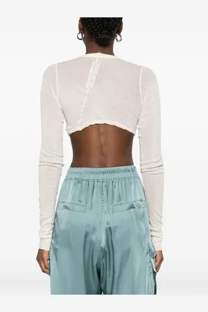 Rick Owens T-shirt Cropped In Cotone