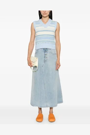 Ganni Gilet Rigato In Lana