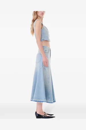 Ganni Gonna Midi In Denim