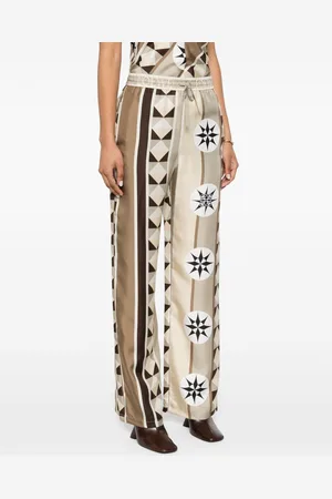 Loewe Pantalone In Seta Stampato