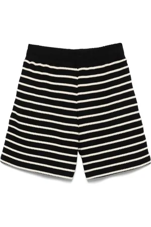 Emporio Armani Shorts Rigati In Misto Cotone