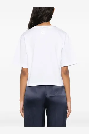 SEMICOUTURE T-shirt In Cotone Ricamata
