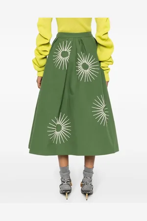 DRIES VAN NOTEN Gonna Midi In Cotone Ricamata