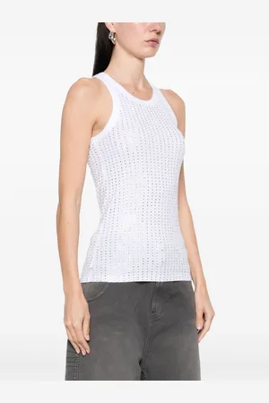 The Attico Top In Cotone Con Strass
