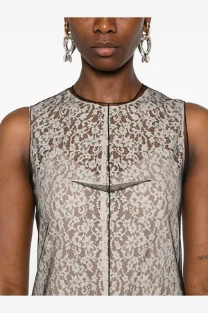 Fendi Abito Midi In Pizzo