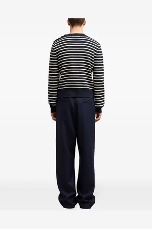 Ami Maglia Rigata In Cotone E Lana